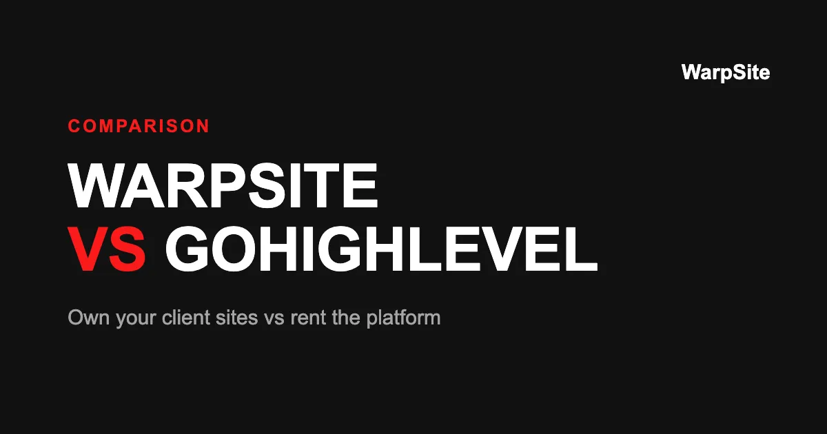 WarpSite vs GoHighLevel