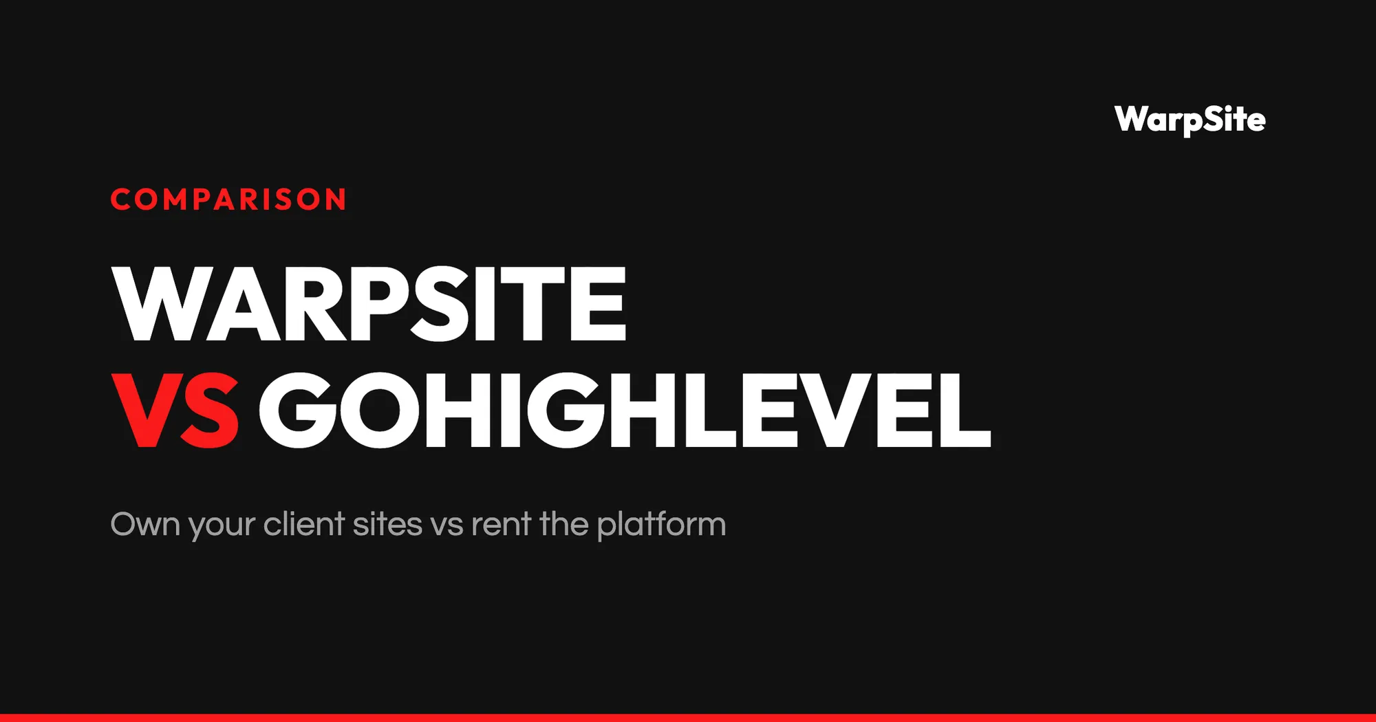 WarpSite vs GoHighLevel